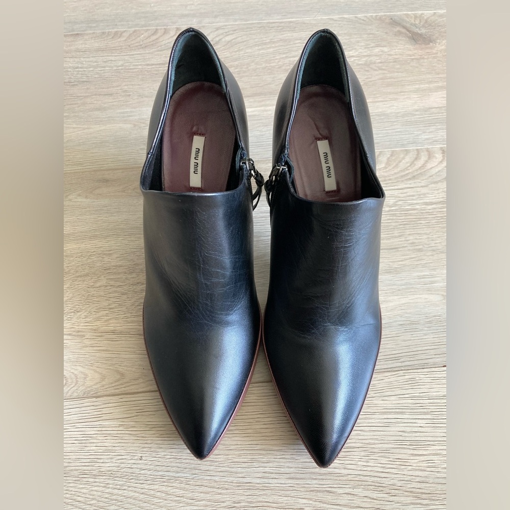 Miu Miu Sleek Black Ankle Booties